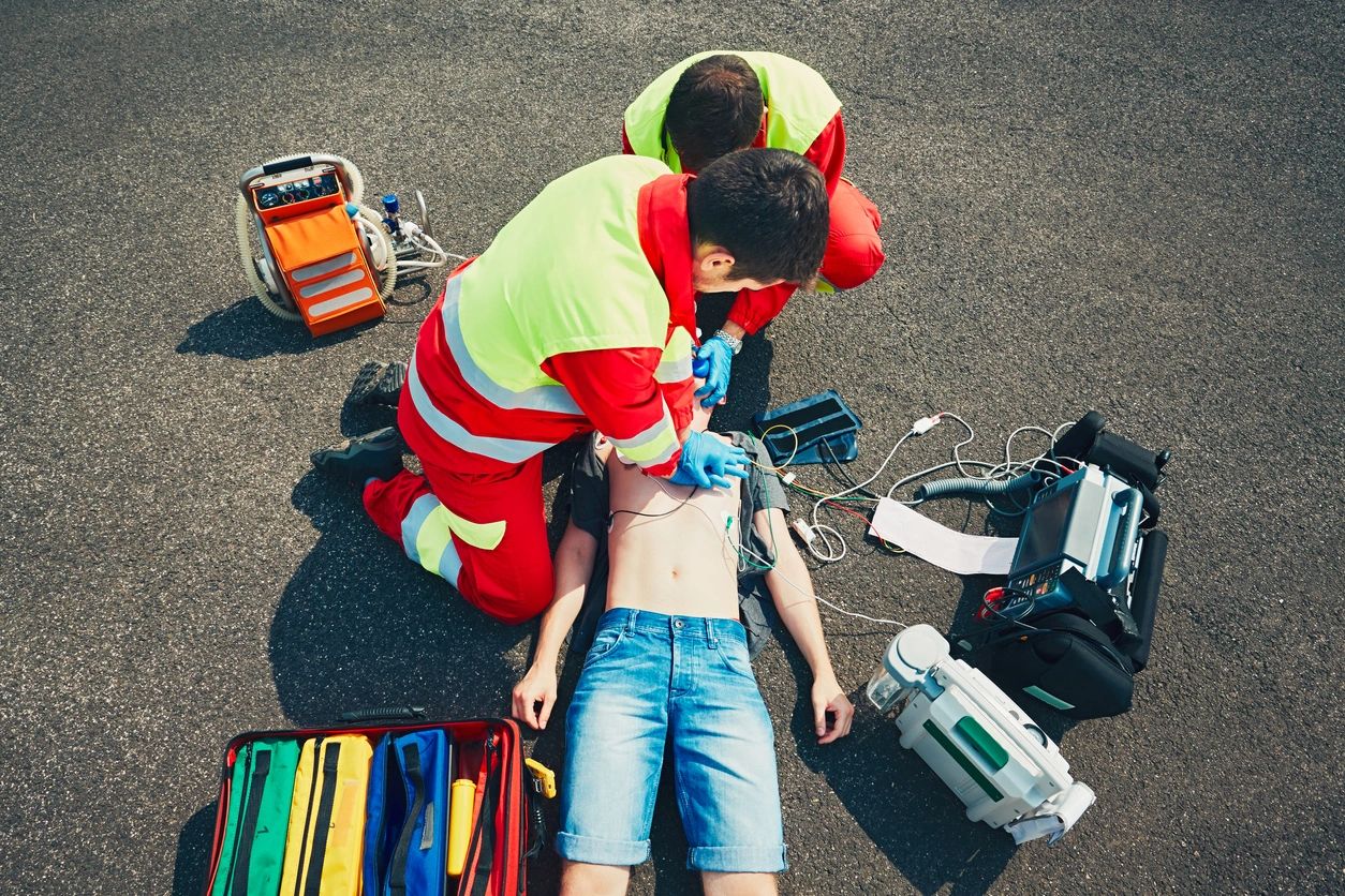 emergency care providers performing CPR
